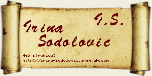 Irina Šodolović vizit kartica